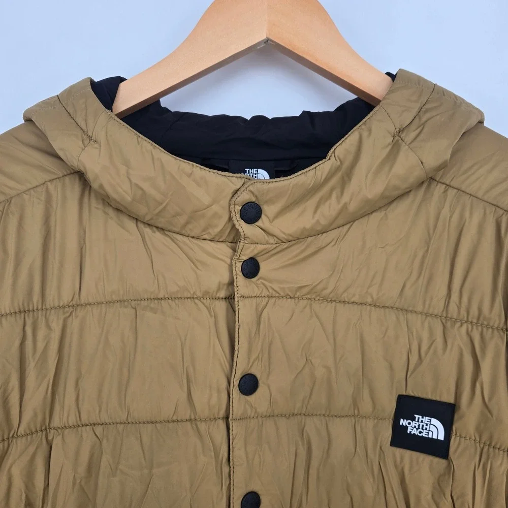 The North Face Mens XXL Fallback Insulated Puffer Hoodie Ski Jacket Brown Winter
